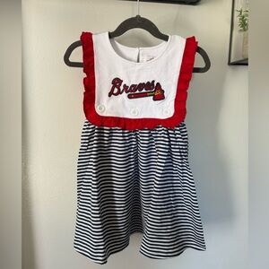 Braves Striped Dress with Red Trim